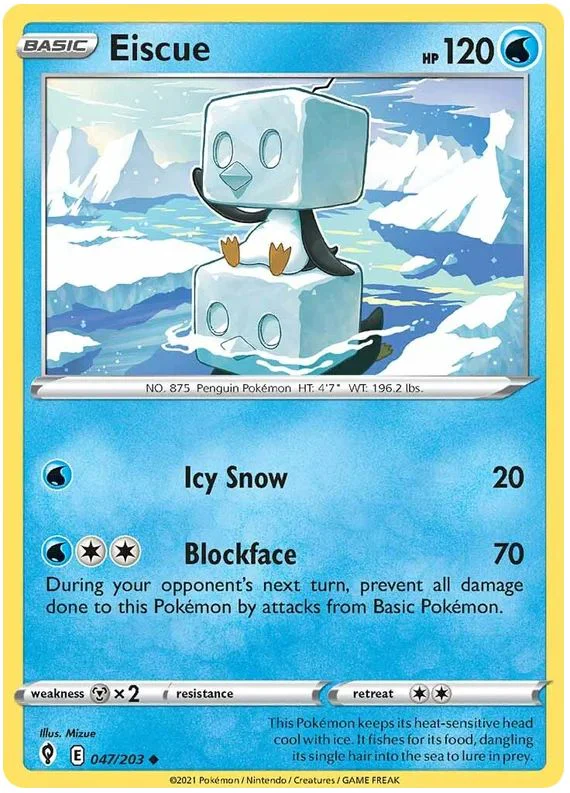 Eiscue 047/203 Uncommon Pokemon Card (SWSH Evolving Skies)