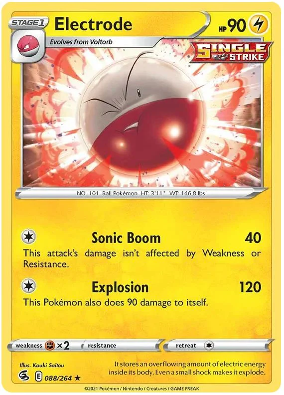 Electrode 088/264 Rare Reverse Holo Pokemon Card (SWSH Fusion Strike)