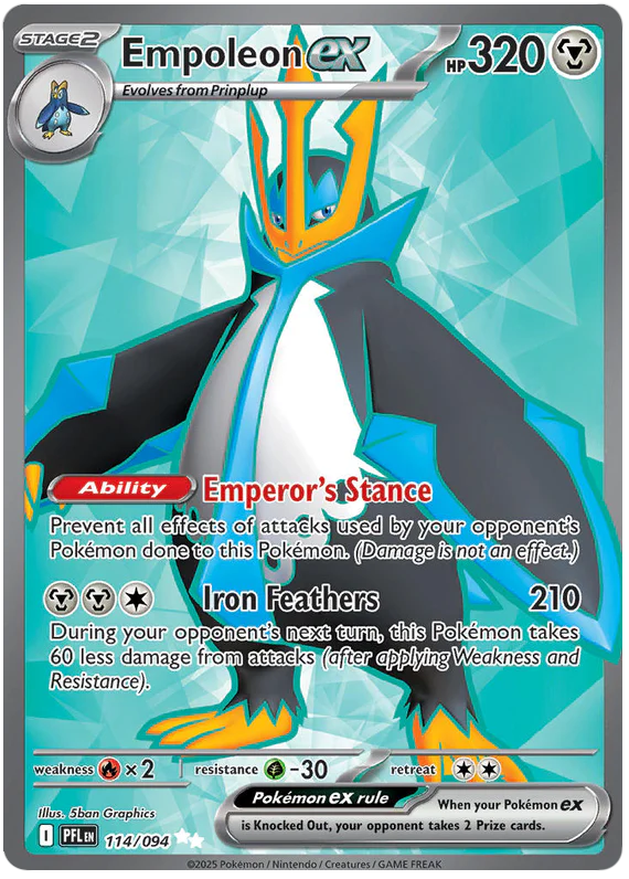 Empoleon ex 114/094 Ultra Rare Pokemon Card (Mega Evolution Phantasmal Flames)
