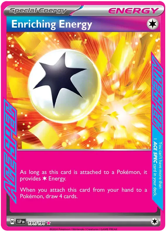 Enriching Energy 191/191 ACE SPEC Rare Pokemon Card (Scarlet & Violet Surging Sparks)