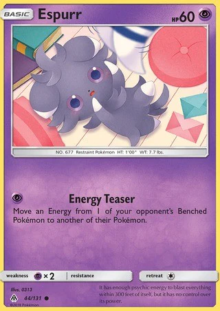 Espurr 44/131 Common Reverse Holo Pokemon Card (Forbidden Light)