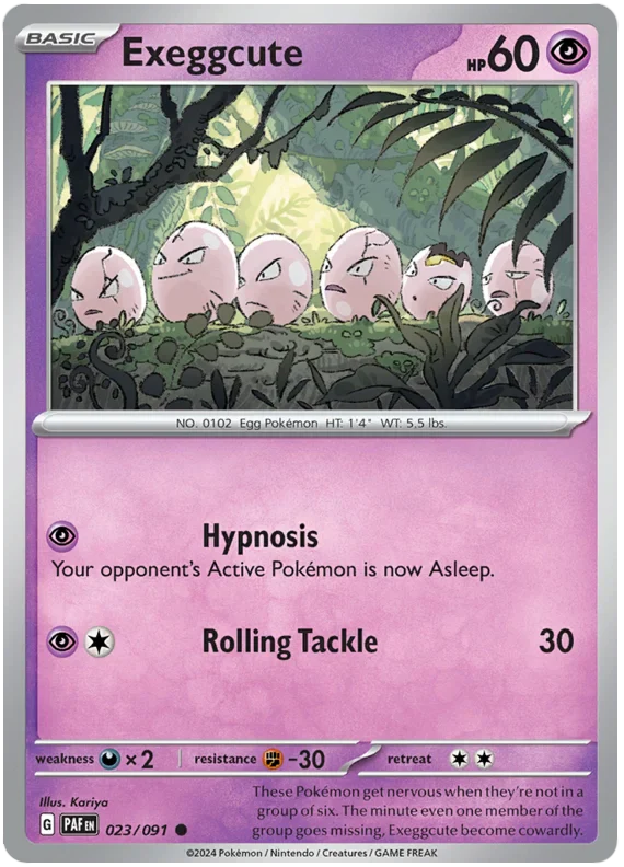 Exeggcute 023/091 Common Pokemon Card (SV 4.5 Paldean Fates)