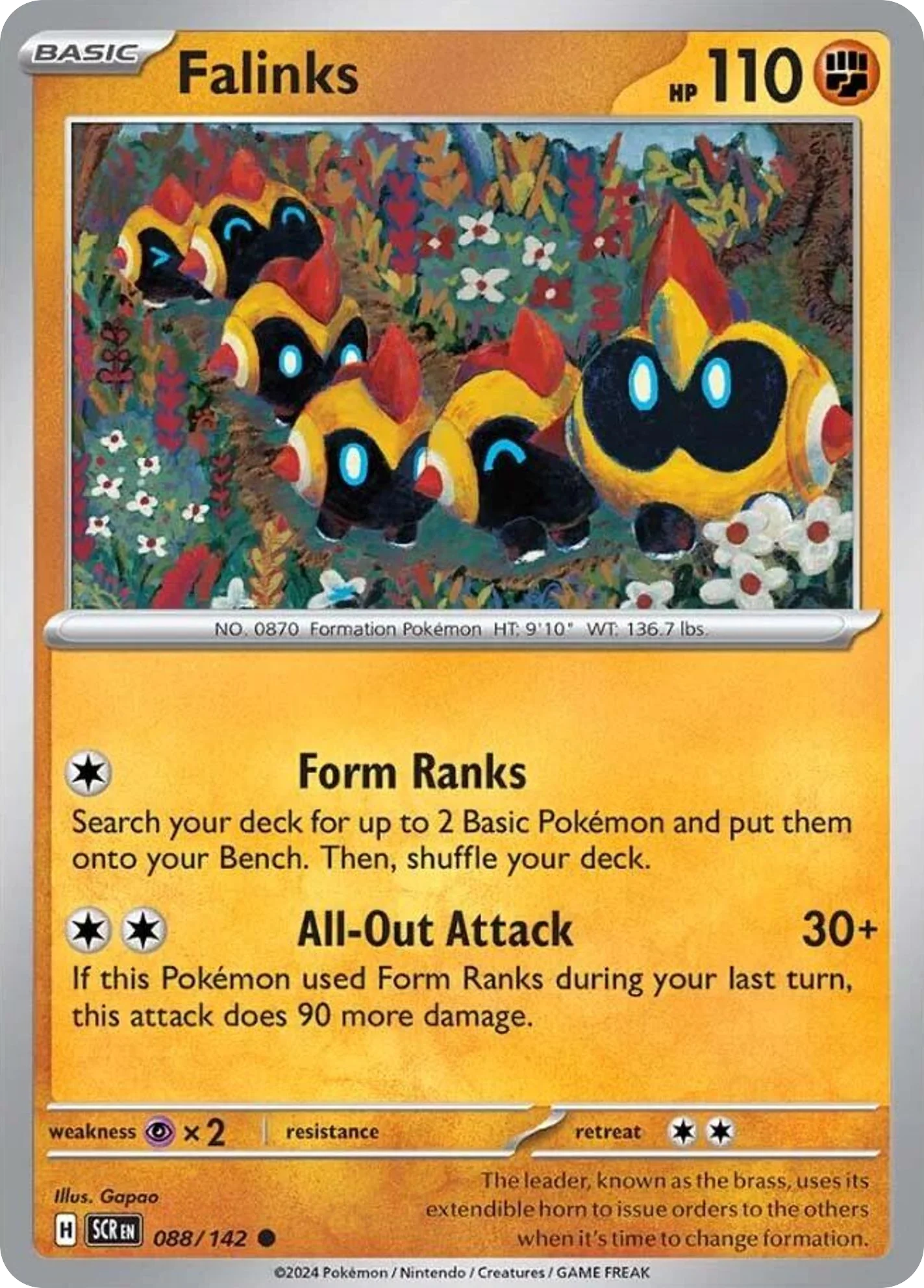 Falinks 088/142 Common Reverse Holo Pokemon Card (SV Stellar Crown)