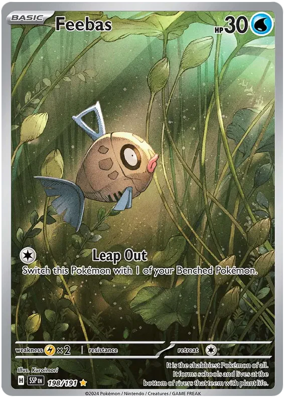 Feebas 198/191 Illustration Rare Pokemon Card (Scarlet & Violet Surging Sparks)