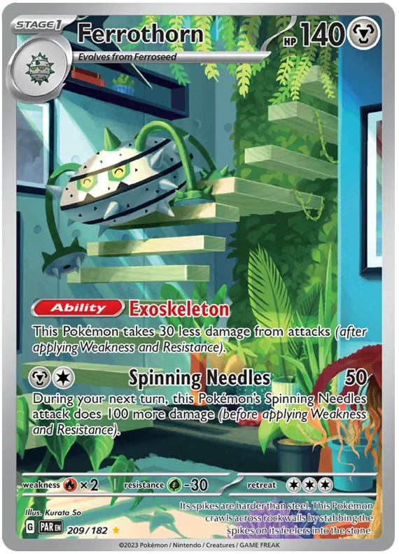Ferrothorn 209/182 Illustration Rare Pokemon Card (SV04 Paradox Rift)