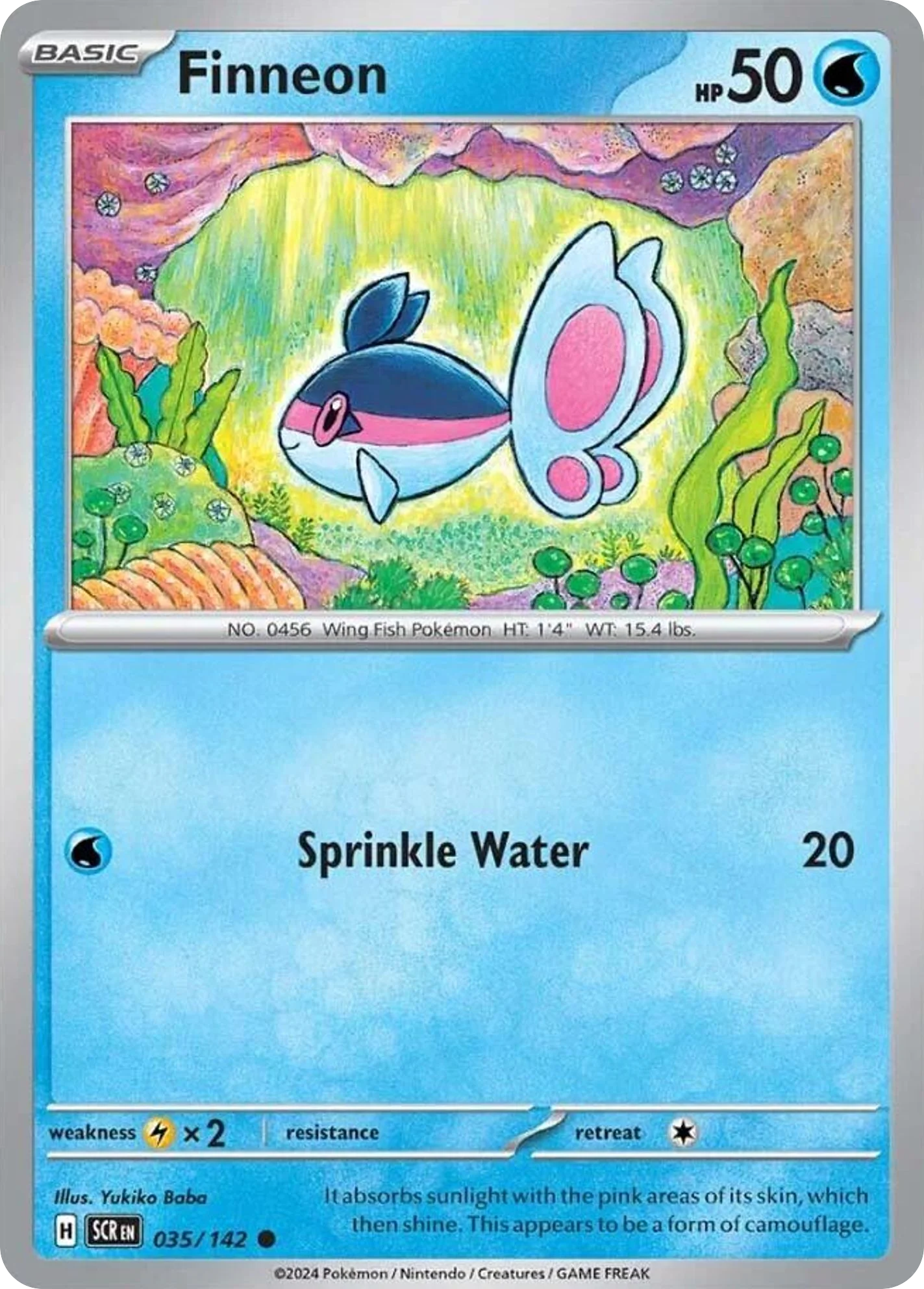 Finneon 035/142 Common Pokemon Card (SV Stellar Crown)