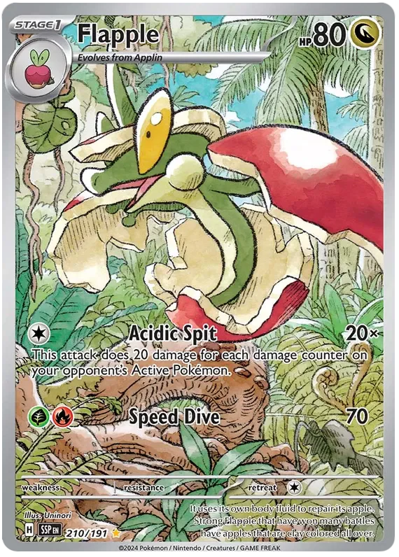 Flapple 210/191 Illustration Rare Pokemon Card (Scarlet & Violet Surging Sparks)
