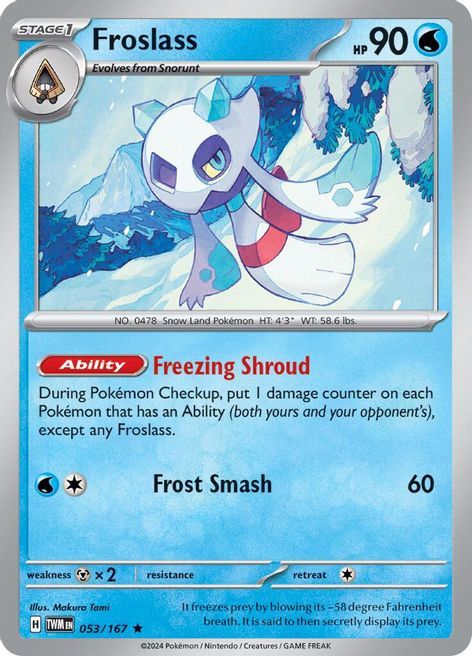 Froslass 053/167 Rare Reverse Holo Pokemon Card (SV Twilight Masquerade)