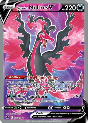 Galarian Moltres V 176/198 Ultra Rare Pokemon Card (SWSH Chilling Reign)