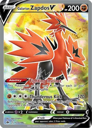 Galarian Zapdos V 173/198 Ultra Rare Pokemon Card (SWSH Chilling Reign)