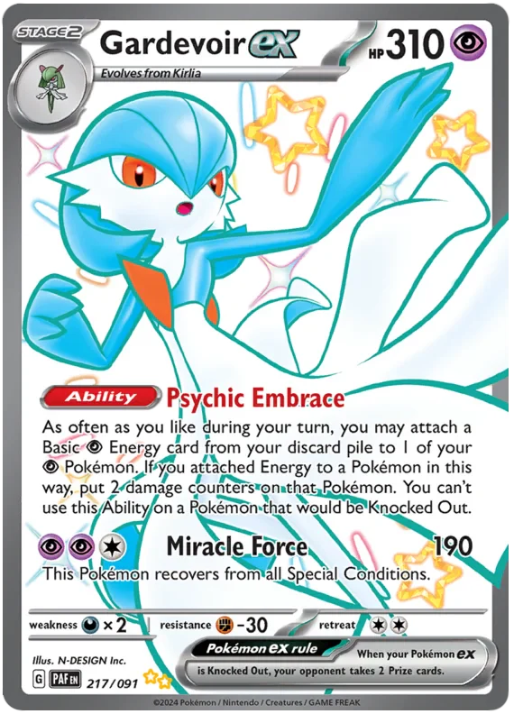 Gardevoir ex 217/091 Shiny Ultra Rare Pokemon Card (SV 4.5 Paldean Fates)