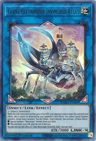 Giant Beetrooper Invincible Atlas DAMA-EN089 Ultra Rare Yu-Gi-Oh Card (Dawn of Majesty)