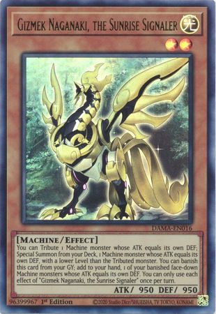 Gizmek Naganaki, the Sunrise Signaler DAMA-EN016 Ultra Rare Yu-Gi-Oh Card (Dawn of Majesty)