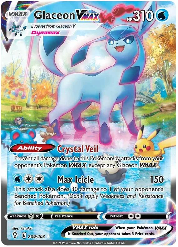 Glaceon VMAX 209/203 Alt. Art Pokemon Card (SWSH Evolving Skies)