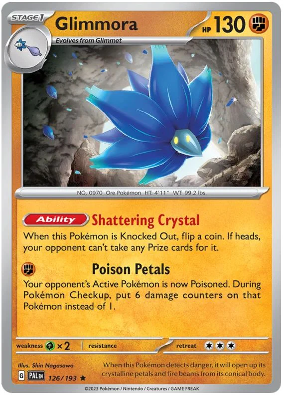 Glimmora 126/193 Rare Reverse Holo Pokemon Card (SV2 Paldea Evolved)