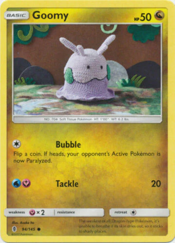 Goomy 94/145 Common Reverse Holo Pokemon Card (SM Guardians Rising)