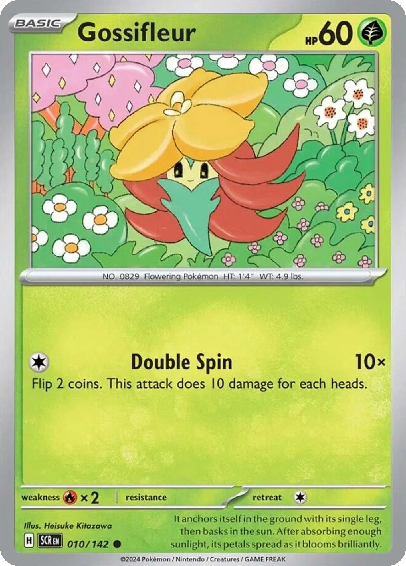 Gossifleur 010/142 Common Reverse Holo Pokemon Card (SV Stellar Crown)