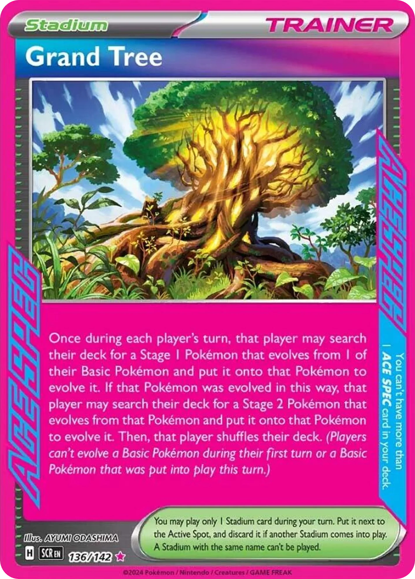 Grand Tree 136/142 ACE SPEC Rare Pokemon Card (SV Stellar Crown)