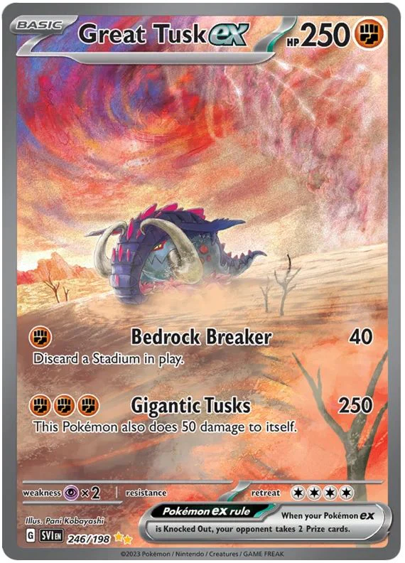 Great Tusk ex 246/198 Special Illustration Rare Pokemon Card (Scarlet & Violet Base)