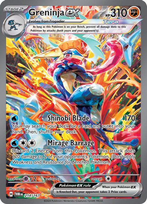 Greninja ex 214/167 Special Illustration Rare Pokemon Card (SV Twilight Masquerade)