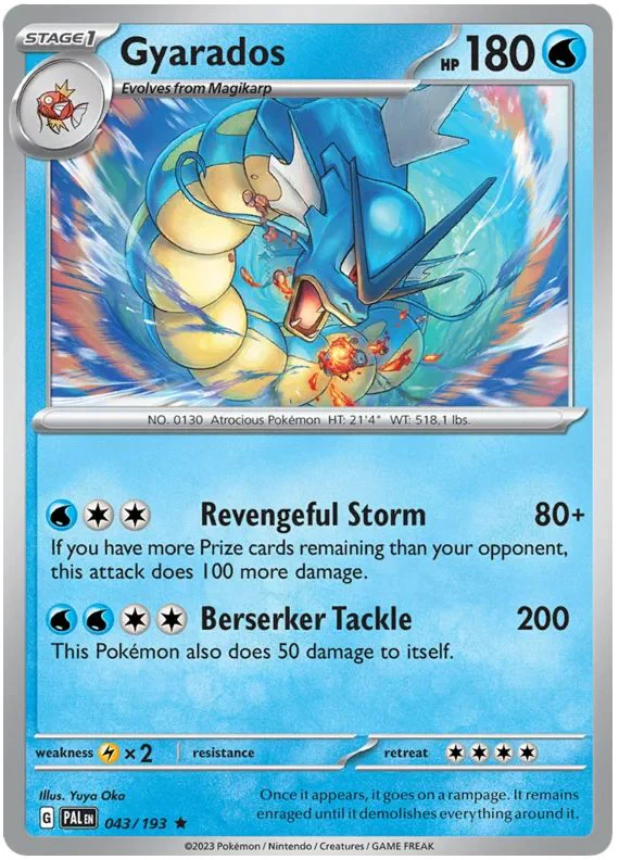 Gyarados 043/193 Rare Reverse Holo Pokemon Card (SV2 Paldea Evolved)
