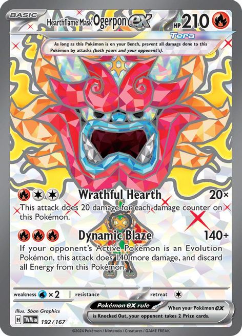 Hearthflame Mask Ogerpon ex 192/167 Ultra Rare Pokemon Card (SV Twilight Masquerade)
