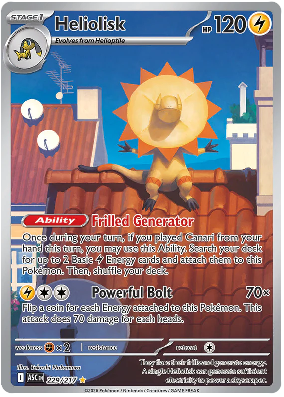 Heliolisk 229/217 Illustration Rare Pokemon Card (Mega Evolution Ascended Heroes)