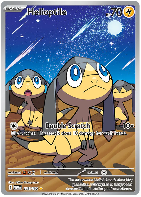 Helioptile 143/132 Illustration Rare Pokemon Card (Mega Evolution Base Set ME01)