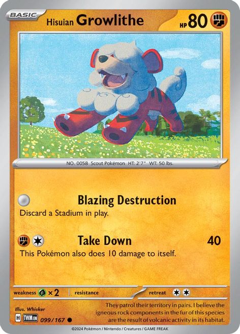Hisuian Growlithe 099/167 Common Pokemon Card (SV Twilight Masquerade)