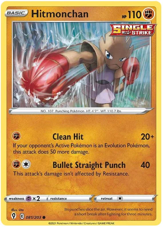 Hitmonchan 081/203 Common Pokemon Card (SWSH Evolving Skies)