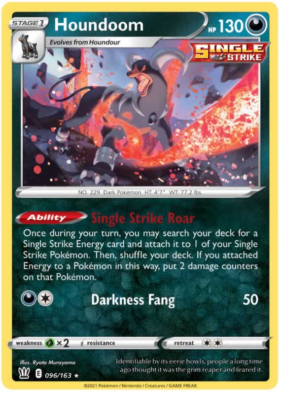 Houndoom 096/163 Rare Holo Pokemon Card (Battle Styles)