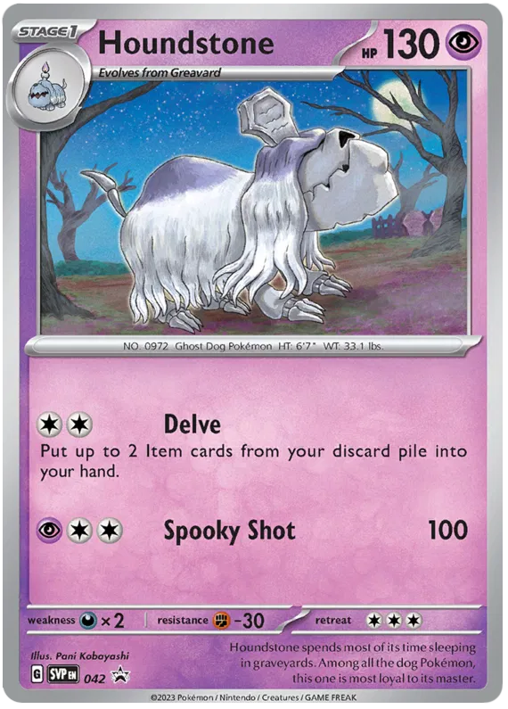 Houndstone SVP042 Pokemon Promo Card (SV Promo Series)
