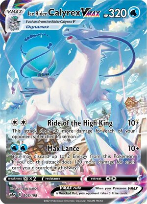 Ice Rider Calyrex VMAX 203/198 Alternate Art Pokemon Card (SWSH Chilling Reign)