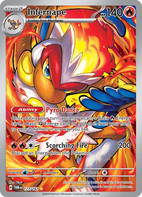 Infernape 173/167 Illustration Rare Pokemon Card (SV Twilight Masquerade)