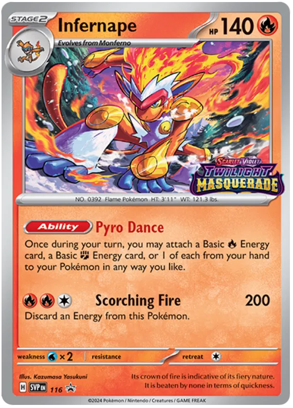 Infernape SVP116 Pokemon Promo Card (SV Promo Series)