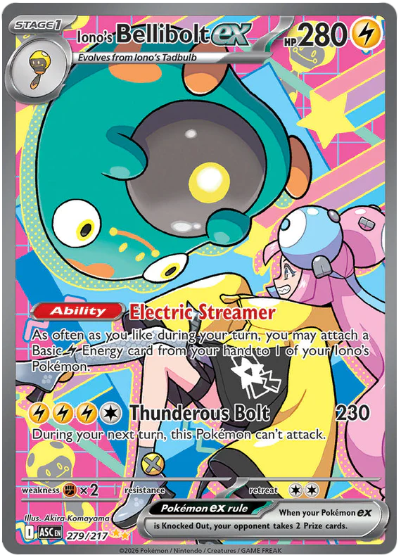 Iono's Bellibolt ex 279/217 Special Illustration Rare Pokemon Card (Mega Evolution Ascended Heroes)
