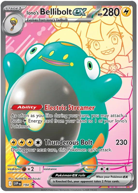 Iono's Bellibolt ex SVP194 Pokemon Promo Card (SV Promo Series)