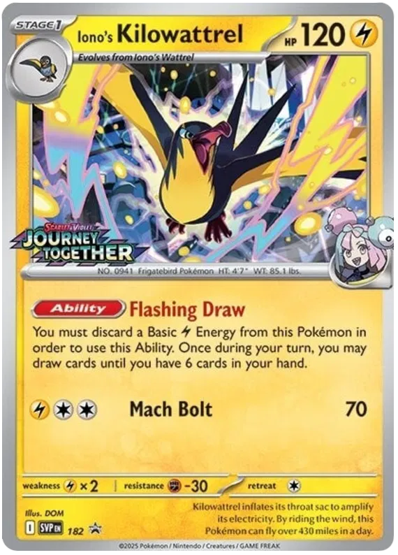 Iono's Kilowatrell SVP182 Pokemon Promo Card (SV Promo Series)