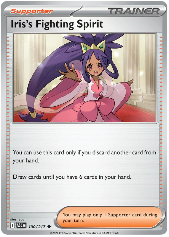 Iris's Fighting Spirit 190/217 Uncommon Pokemon Card (Mega Evolution Ascended Heroes)
