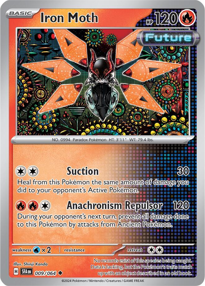 Iron Moth 009/064 Uncommon Reverse Holo Pokemon Card (SV Shrouded Fable)