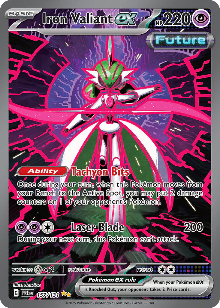 Iron Valiant ex 157/131 Special Illustration Rare Pokemon Card (Scarlet & Violet Prismatic Evolutions)