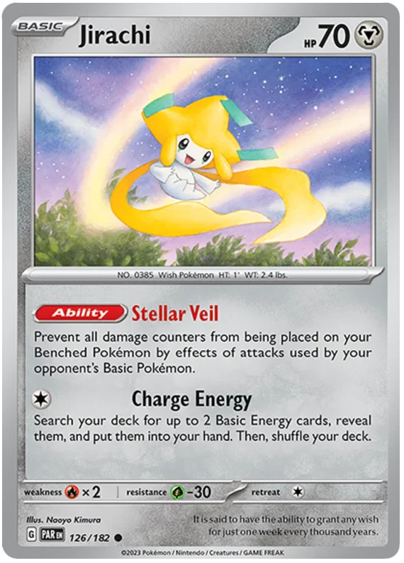 Jirachi 126/182 Common Pokemon Card (SV04 Paradox Rift)