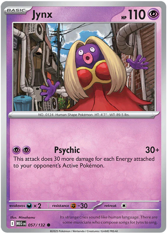Jynx 057/132 Common Pokemon Card (Mega Evolution Base Set ME01)