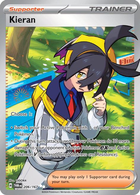 Kieran 206/167 Ultra Rare Pokemon Card (SV Twilight Masquerade)