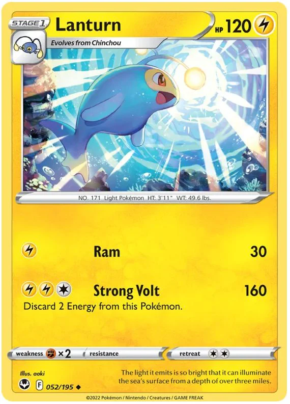 Lanturn 052/195 Uncommon Pokemon Card (SWSH Silver Tempest)