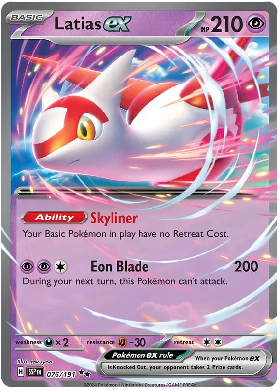 Latias ex 076/191 Double Rare Pokemon Card (Scarlet & Violet Surging Sparks)