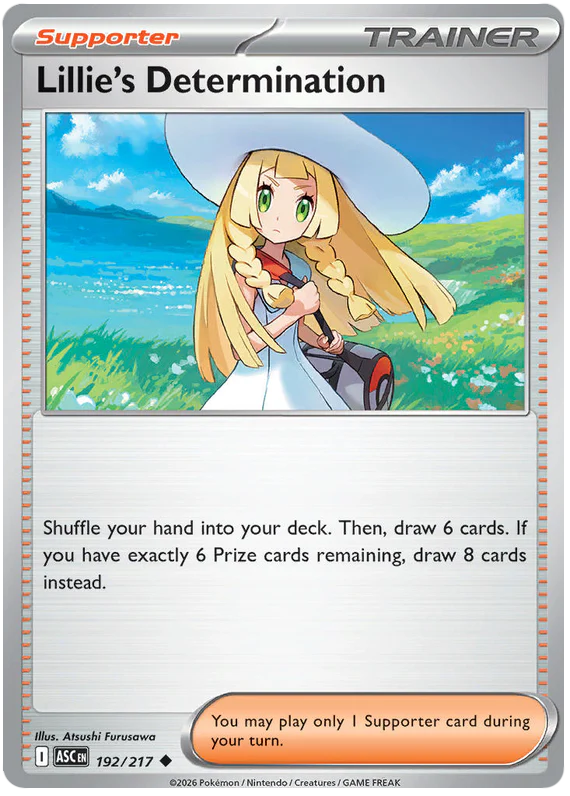 Lillie's Determination 192/217 Uncommon Pokemon Card (Mega Evolution Ascended Heroes)