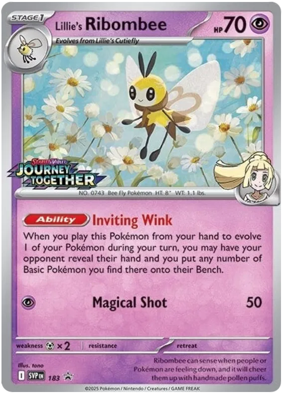 Lillie's Ribombee SVP183 Pokemon Promo Card (SV Promo Series)