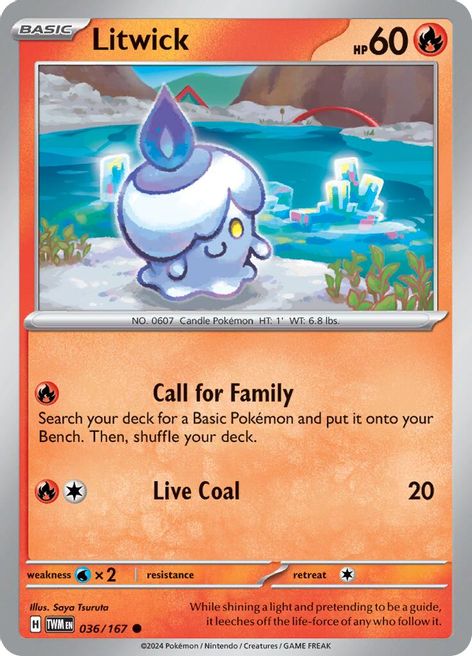 Litwick 036/167 Common Reverse Holo Pokemon Card (SV Twilight Masquerade)