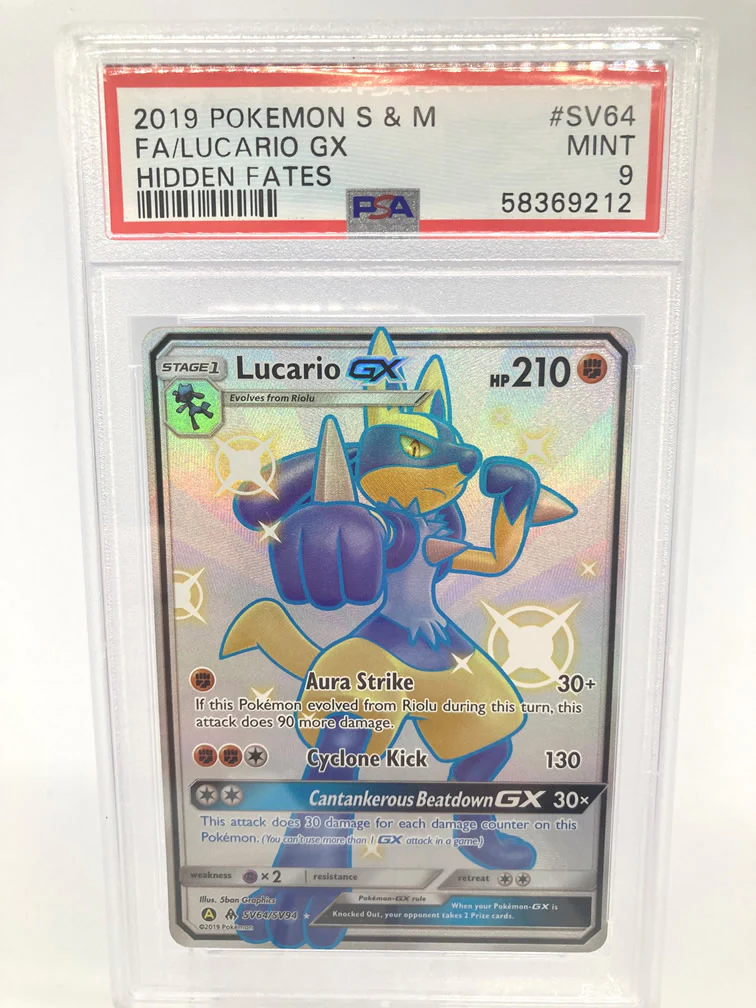 Lucario GX SV64/SV94 PSA 9 Mint Graded Pokemon Card